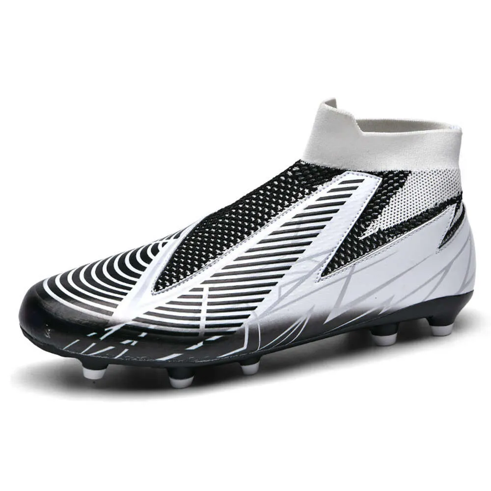 2024 neue Stil Fußball Stiefel Frauen Männer Lange Nagel AG Fußball Schuhe Stollen Jugend Laceless Training Schuhe Lila Rosa Schwarz farben