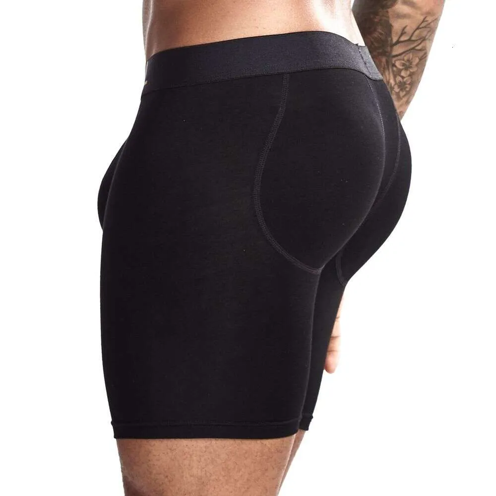 Jockmailboxer Long Homme Back Up Нижнее белье Мужские S Hip Up Хлопковая подкладка Шорты-боксеры для увеличения ягодиц Багажник Ropa Interior Hombre