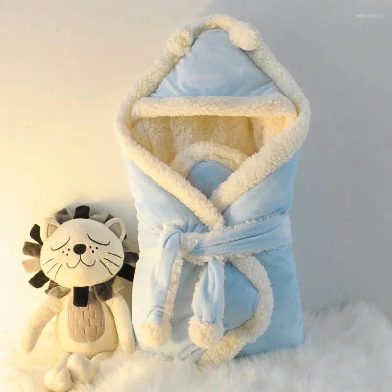 Blankets Born Baby Clothes Boys Girls Plush Swaddle Wrap Fleece Blanket Cotton Soft Sleeping Bag Birth Gift Bedding Stuff