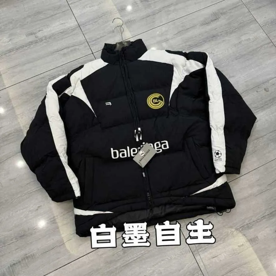 Mens 코트 Balencigss Down Jackets White Ink 독립 파리 가을 윈터 편지 새로운 10 패널면 재킷 느슨한 축구 남성 및 여성 레저 QW4A