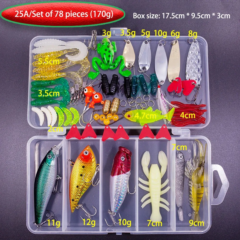 Baits Lures Kit Fishing Set Hard Artificial Wobblers Metal