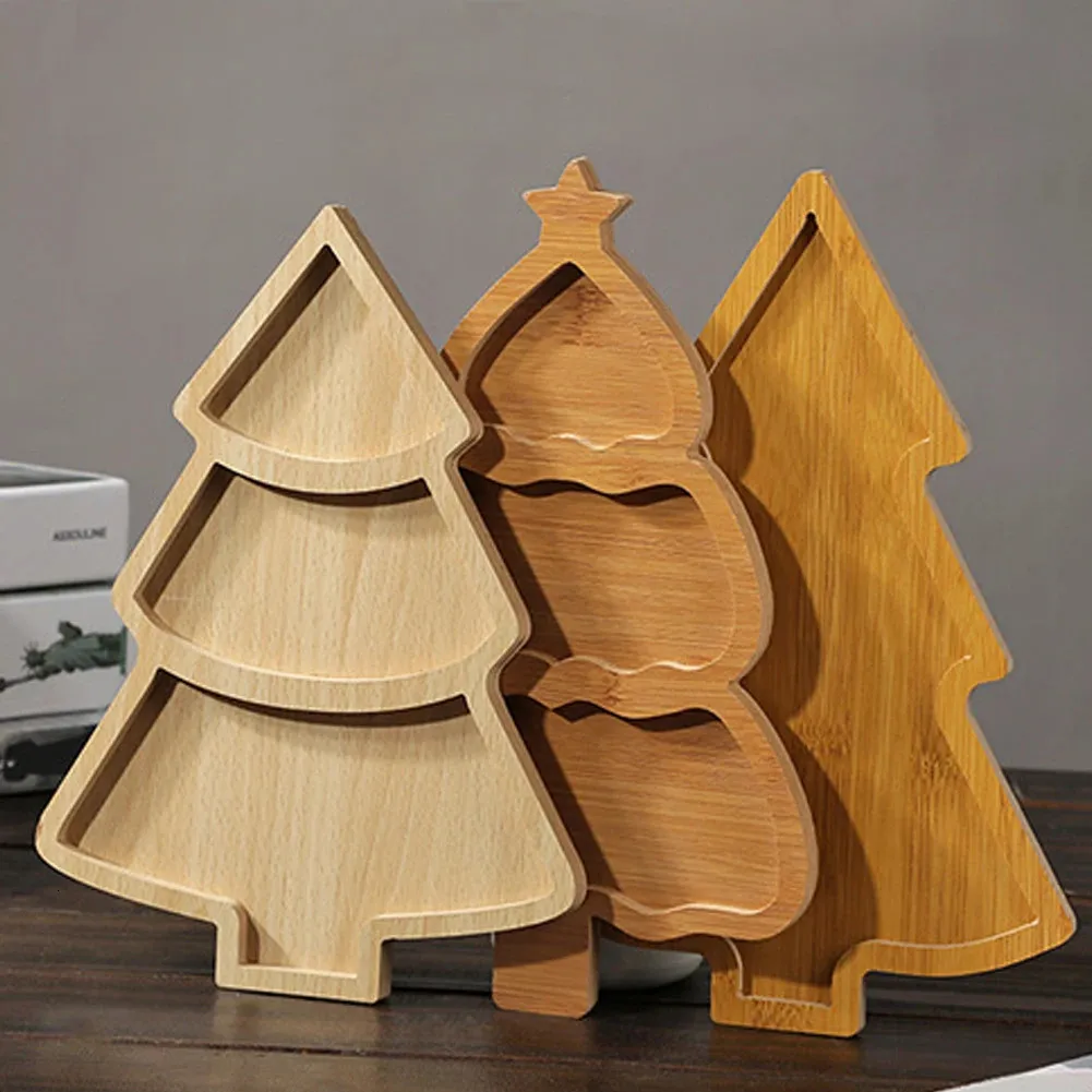 Decorative Plates Cutting Board Christmas Tree Shaped Charcuterie Restaurant Dessert Boards Wooden Tray for Food Appetizers Desserts Snacks Sushi 231212