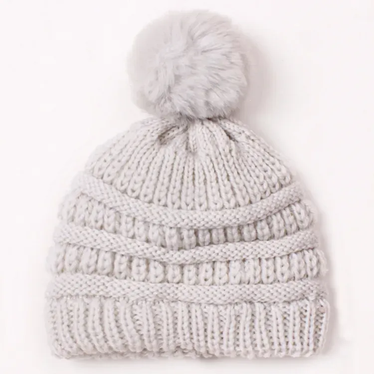 Winter baby Pom Poms crochet hat Thick Hats Infant Toddler Warm Caps Boy Girl knitted Cap M4182