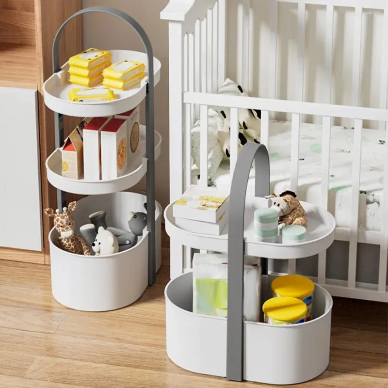 Kitchen Storage Makeup Organizer Rack Portable Stand Toiletry Handled Bathroom Tabletop 2 Tier Shelf Skin Care Products Holder