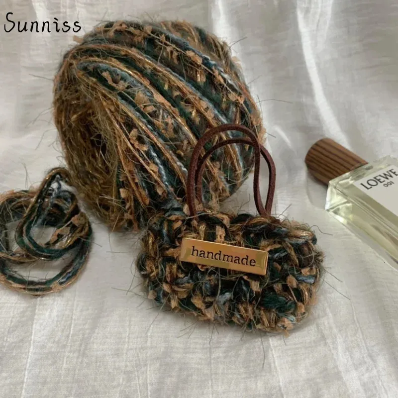 Пряжа 80 г, ручная смешанная линия, нити для плетения, вязание крючком, нитки для рукоделия, темно-зеленая шерсть, подарок 231212