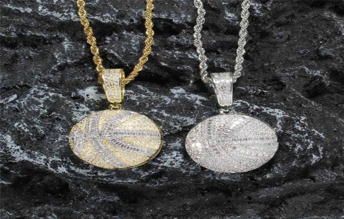 Iced Out Lab Diamond Basketball Netclace Gold Silver Mens Hip Hop Jewelry Gift288B9418948