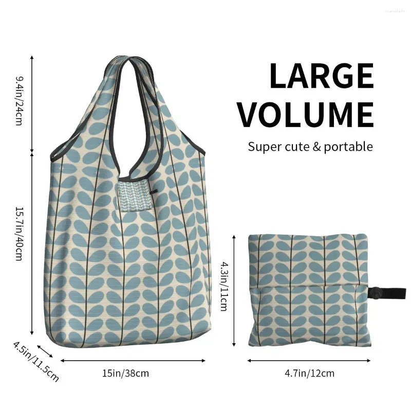 Shopping Bags Reusable Orla Kiely Bag For Groceries Foldable Leaf