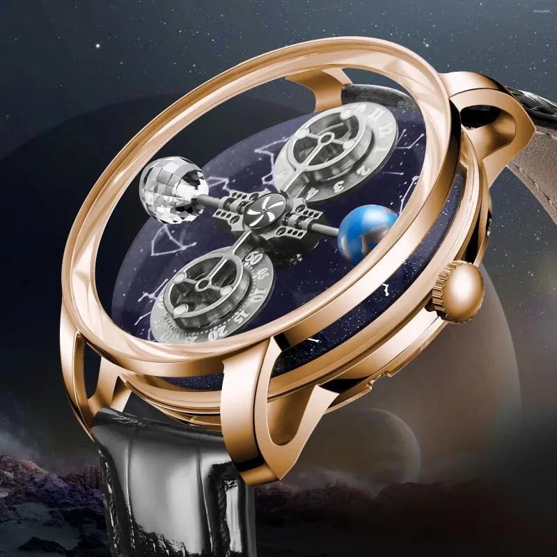 Montres-bracelets PINDU Montre-bracelet mécanique céleste étoilée douze constellations saphir miroir édition limitée montre de mode Miyata 8215