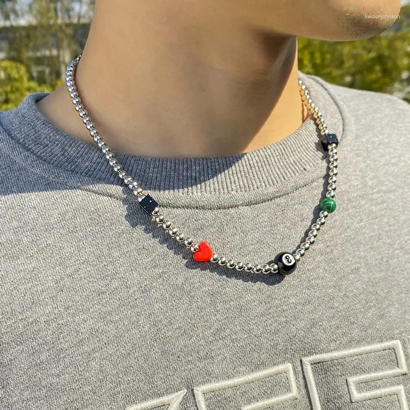 Choker 2023 Geluksgetal Acht Dobbelstenen Ketting Voor Mannen Boho Kleine Kralen Ketting Kettingen Op De Hals Dames mode-sieraden Kraag