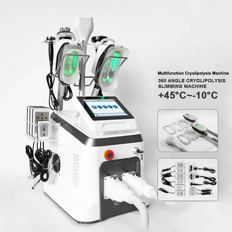 Kryolipolyse-Einfrierfett-Schlankheitsmaschine, 2 Griffe, funktioniert mit Cryolipolyse-Lipo-Laser, RF-Hautstraffung, gefrorene Fettzellen