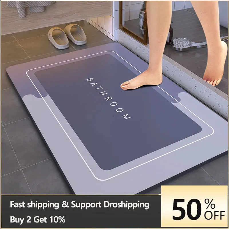 Alfombras 2 unids alfombra de baño súper absorbente antideslizante baño alfombra de baño de secado rápido alfombra de ducha de baño alfombra de puerta de entrada de cocina alfombra de piso para el hogar 231212