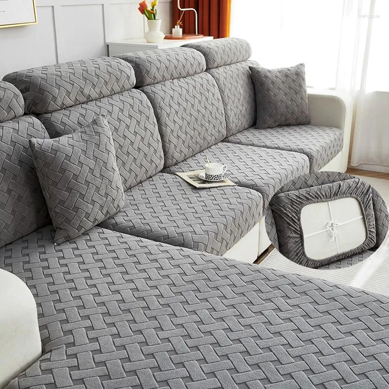 Cadeira cobre jacquard de alta qualidade grosso assento de sofá de pelúcia para sala de estar almofada slipcover sofá protetor de canto