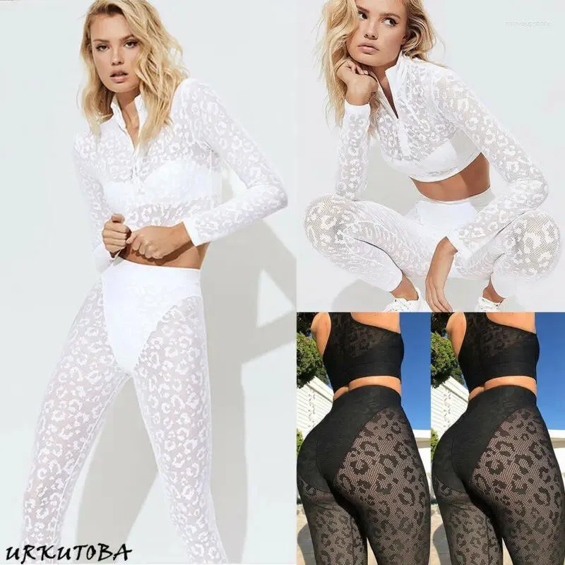 Yoga Outfits Women 2PCS Set Sports Crop Top Pants Outfit Workout Clothes Long Sleeve Solid Sportwear Female Tracksuit US