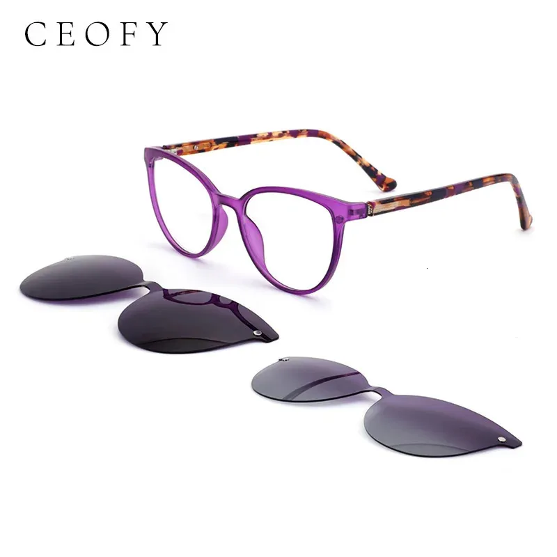 Lunettes de soleil Cadres Ceofy magnétique polarisé pince sur lunettes de soleil femmes lunettes cadre optique myopie lunettes Prescription lunettes 69940 231211