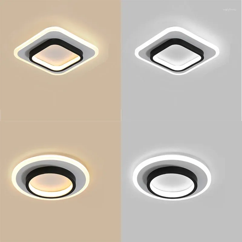 Taklampor Square Round LED -ljus Modern minimalistisk lampa för hem vardagsrummet Metallbelysningsfästet Aisle Hall