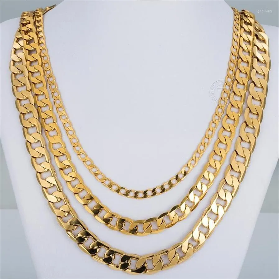 Catene Regalo di moda Collane a catena in oro per uomo Donna Gioielli Collana da uomo riempito Curb Cuban Link2923