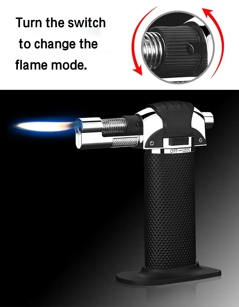 New Arrival Outdoor Torch Turbo Cigar Lighter Spray Gun  Butane Lighter For Kitchen 1300 C Fire Windproof Lighter No Gas