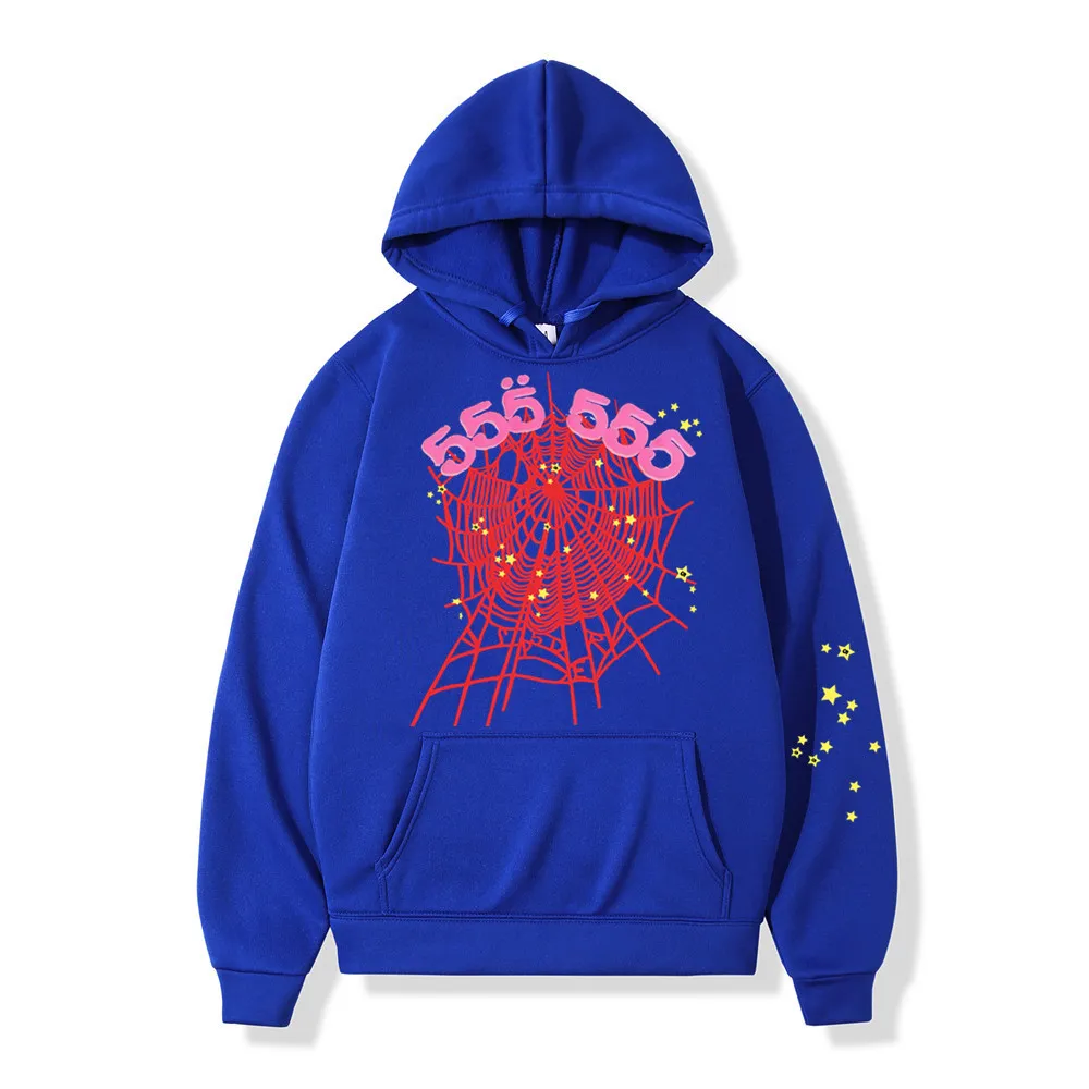 Young Thug Unisex SP5DER 55555555ピンクのフーディーフーディーメンズレディーススパイダースウェットシャツプルオーバーE4