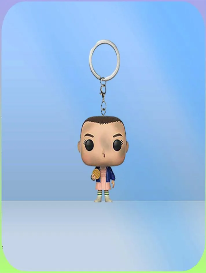 Anahtar Yüzükler Anime Stranger Things Pops 4 Eleven Dustin Demogorgon Figürü Kadınlar İçin Anahtar Keyasyon Keyfob Keyfob Araba Anahtar Çantası P8317674