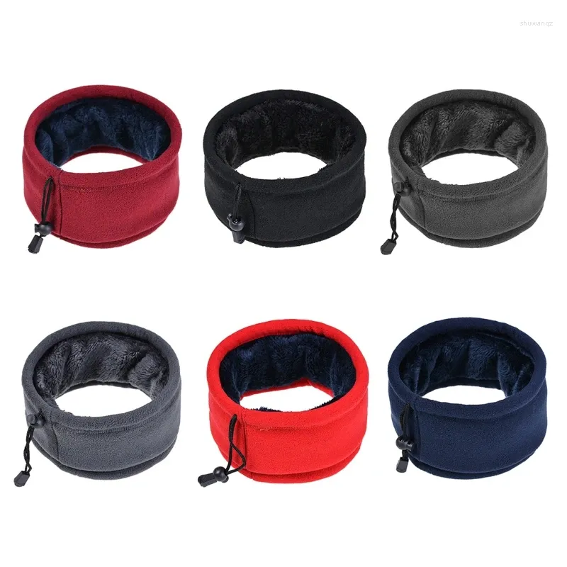 Foulards unisexe fausse polaire cou cache-cou guêtre double couche thermique visage écharpe bonnet chapeau