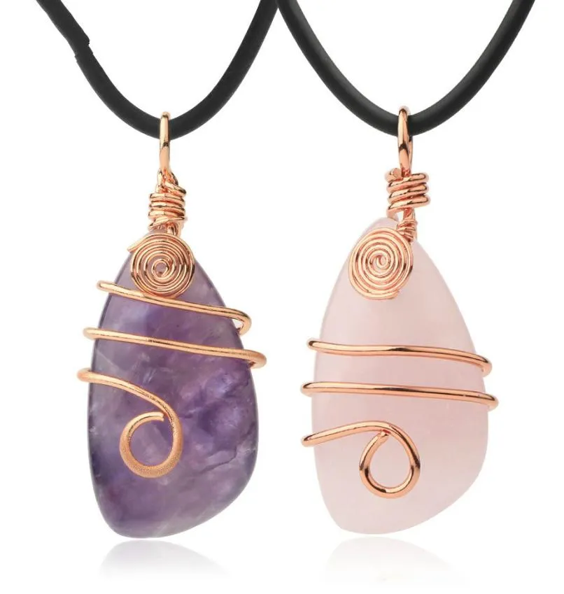 gold plated winding irregular natural stone agate crystal pendant necklace jewelry drop selling NE12141328947