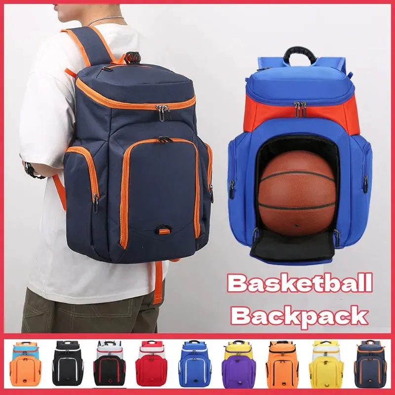 Уличные сумки Баскетбольный рюкзак большой емкости Открытый многофункциональный тренировочный мешок Прочный спортивный баскетбольный футбольный рюкзак для хранения на ремне 231212