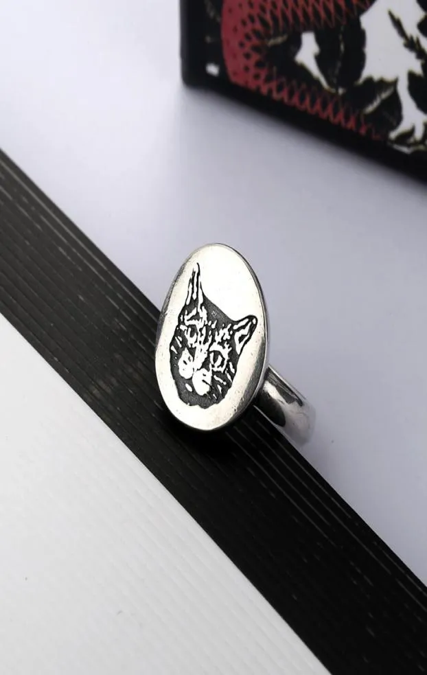 Simpatico anello con lettera gatto per donna Anello in argento placcato di alta qualità Anello con fascino per personalità Fornitura di gioielli di moda5612449