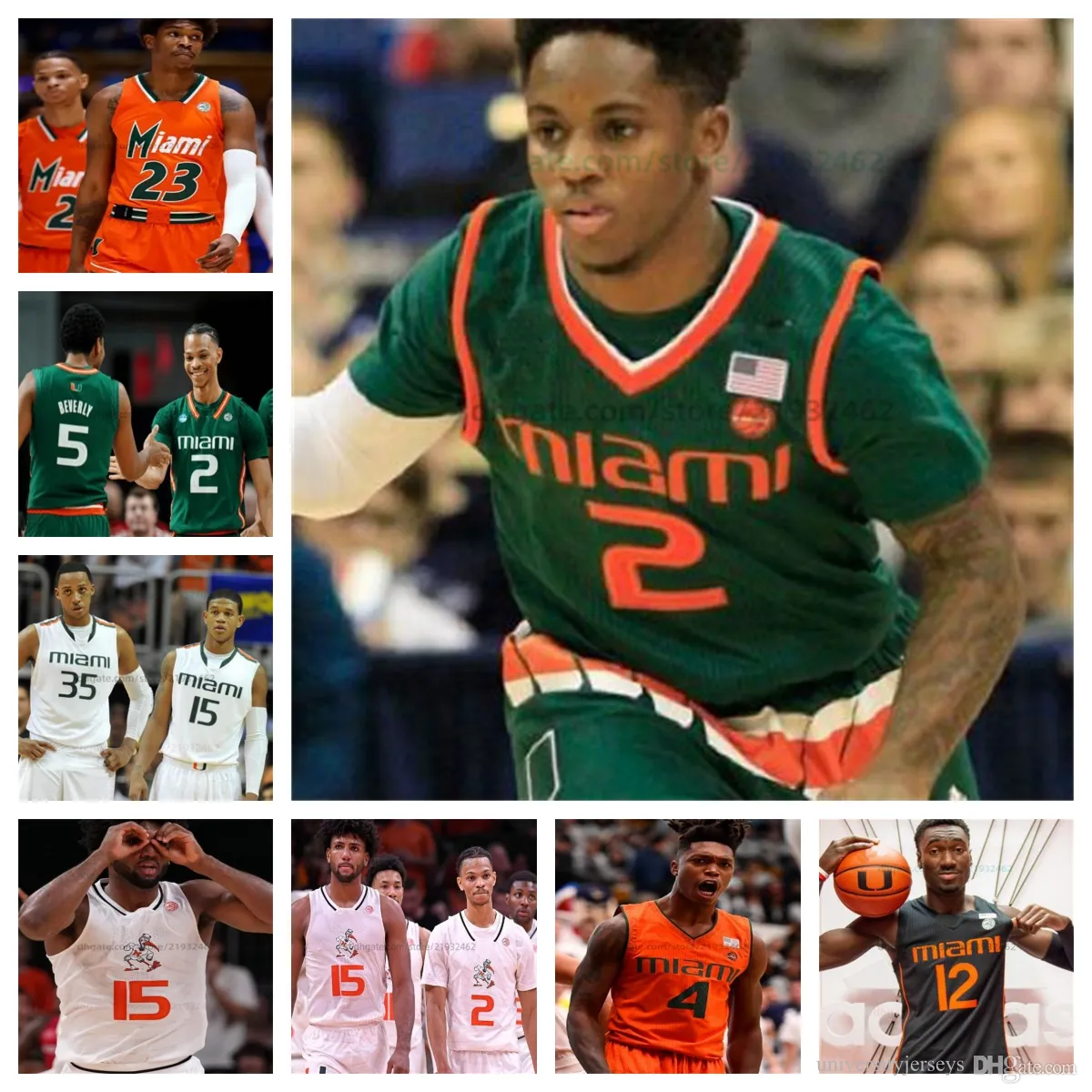 Miami Kyshawn George basketball stitched Jersey any name number Mens Women Youth All stitched Matthew Cleveland Nick Cassano Jakai Robinson Norchad Omier Nwoko