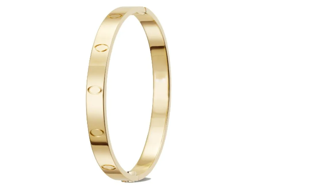 Masna cienki miłość złotą łańcuch Bransoletka Projektanci biżuterii Biez Bangle Rose Gold Platinum Banles Gift Titanium Stael dla dorosłych 365 mm B3503624