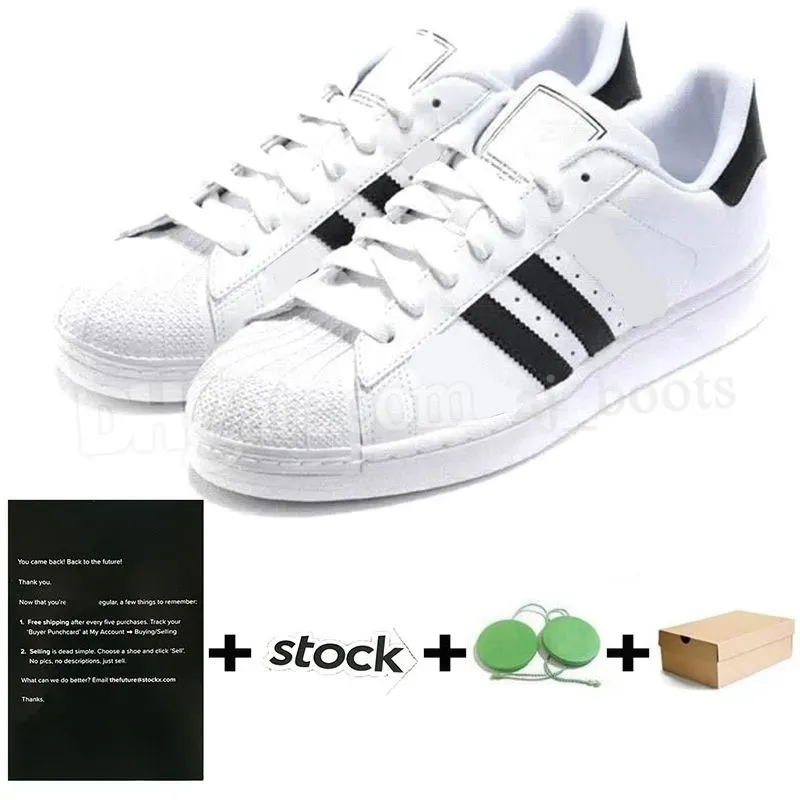 2024 Classic Style Fashion Stan Smith Superstar Casual Shoes Men's and Women's Three Black and White Oreo Laser Gold Platform Sports Sneakers