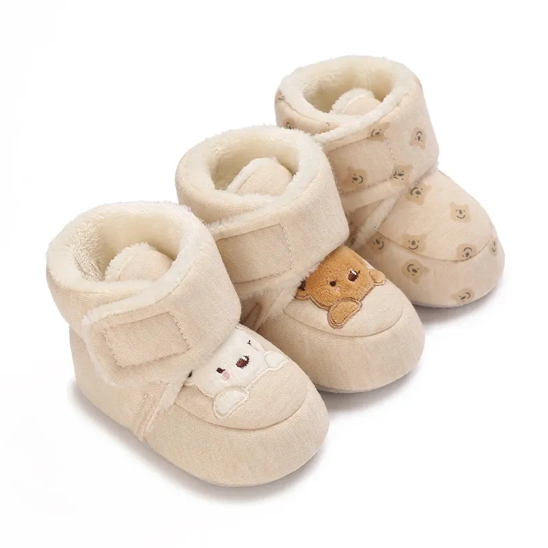 İlk yürüyüşçüler kış bebek kar botları sıcak pamuk ayakkabıları sevimli kapalı yumuşak taban bebek ve yürümeye başlayan çocuk yürüyüş ayakkabıları 231211