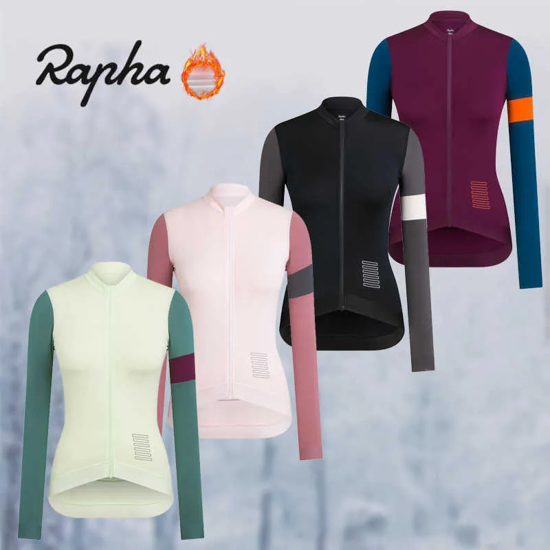 Rapha Autumn and Winter Men's and Women's Samma fleece Warm Long Sleeve Plus Fleece Thick Riding Clothing Road Mountain Bike Clothing T231212