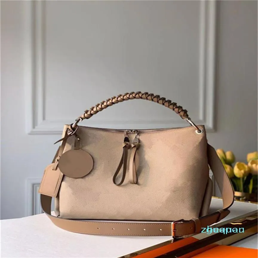 جلد ماهينا العجل مثقبة مع أكياس الكتف النمط BeauBourg MM Hobo Bag Bage Leather Leather Top Handbag T281V