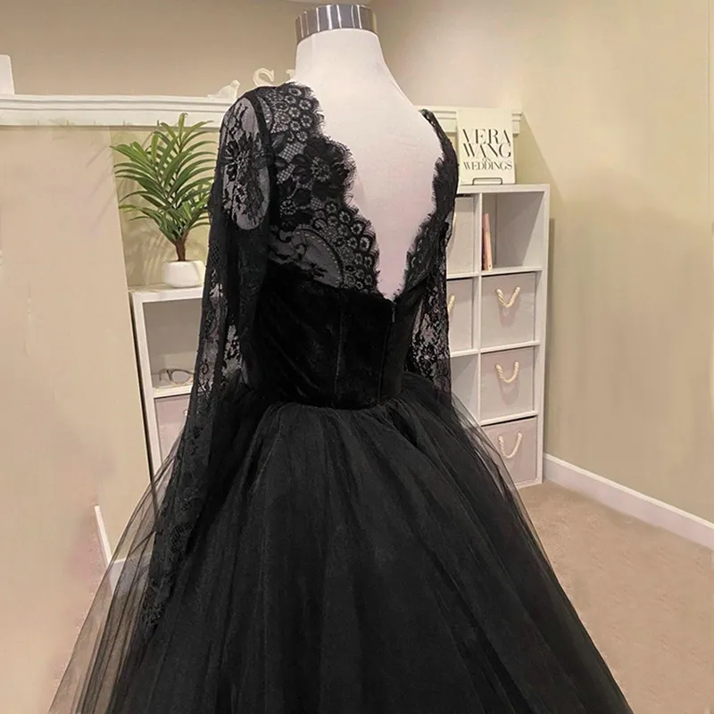 tea length wedding dress lace back Vintage Scallop Neck Lace Tea Length Wedding Dress Light Ivory