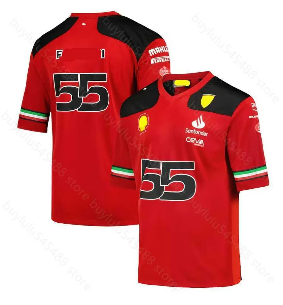 Nieuw F1 Racing Outdoor Extreme Sports Oversized T-shirt Populair Heren Ferra 16 # 55 # Sneldrogend 3D-geprinte korte mouwen 4r5m