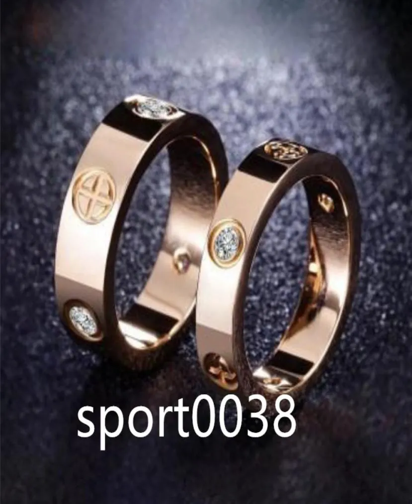 4 mm 5 mm Titanio Ateel Silver Love Ring Men and Women Rose Gold Rings for Lovers Couple Gioielli Ringi di gioielli intero KR0018306604