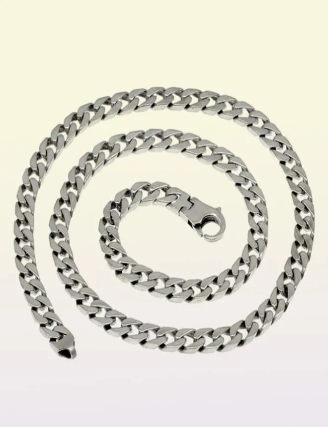 100 solide S925 argent sterling Miami chaînes cubaines collier pour hommes femmes bijoux fins serrure 7mm 50 55 60CM chaîne de fermoir de réservoir X0501960280