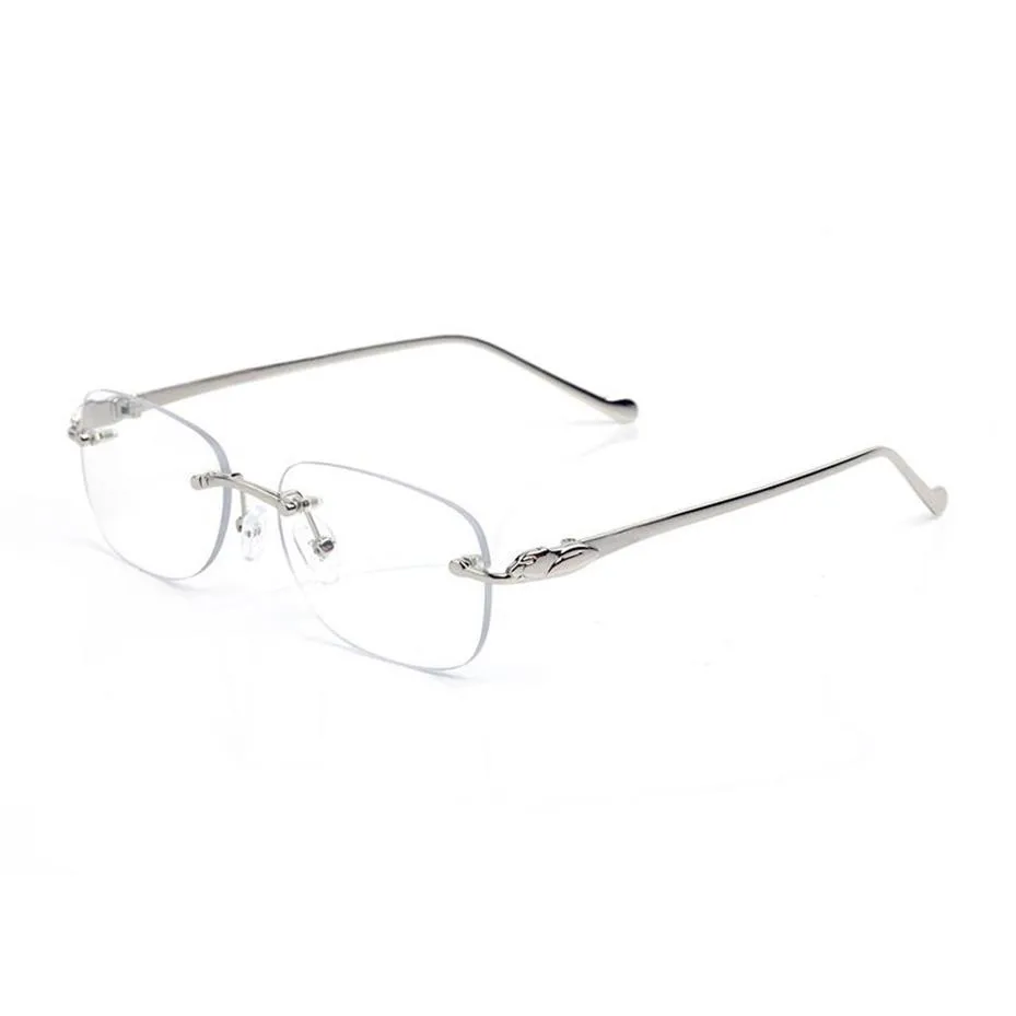 Solglasögon för kvinnor män vintage leopard kantfria krypskydd metall runda glasögon tillbehör oval ram utomhus klar läsning sim256k