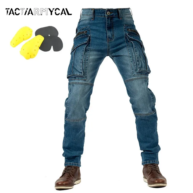 Men's Jeans Autumn Men Pants Military Tactical Jeans Male Multiple Pockets Cargo Pant Casual Straight Dimem Jeans Trousers Plus Size S-4Xl 231211
