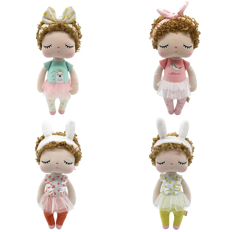 34 cm Metoo Angela boucles poupées en peluche animaux en peluche enfants jouets dessin animé lapin poupée douce pour filles enfants garçons cadeaux de bébé