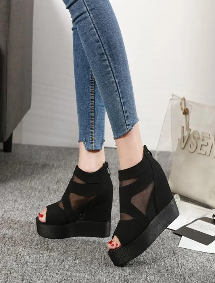 Ladies wedges boots cheap