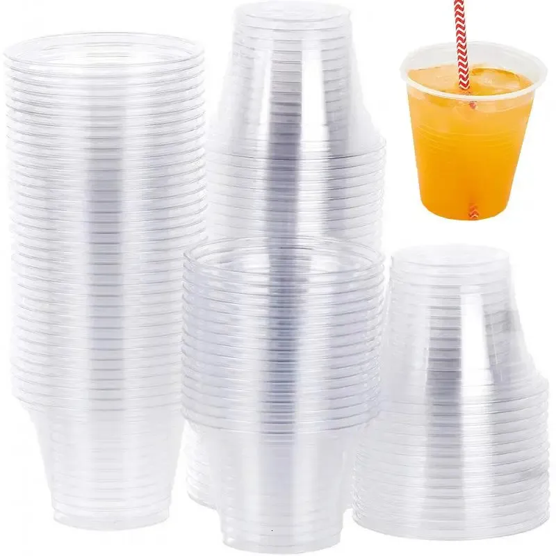 Copas de vino 200300500 piezas de plástico transparente desechable para picnic al aire libre, taza de degustación de plástico, vajilla para fiesta de cocina de cumpleaños 231212