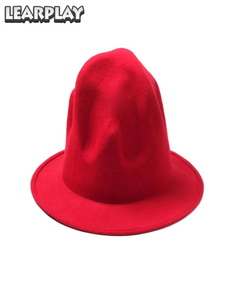 Lã Widebrim Chapéus Vulcânicos Feltro Fedora Caps Para Homens Mulheres Hip Hop Adereços Adultos no Outono e Inverno Quente Presentes de Festa de Natal T3825468