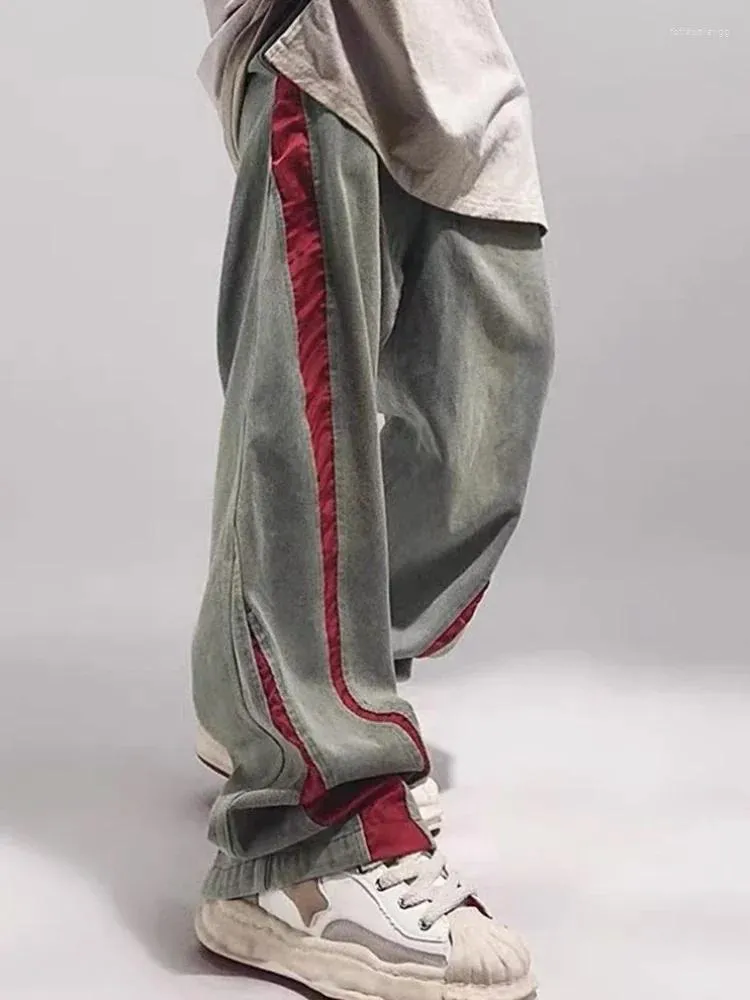 Mens Jeans 2023 Hip Hop High Street Trousers Trendy Brand Loose Large