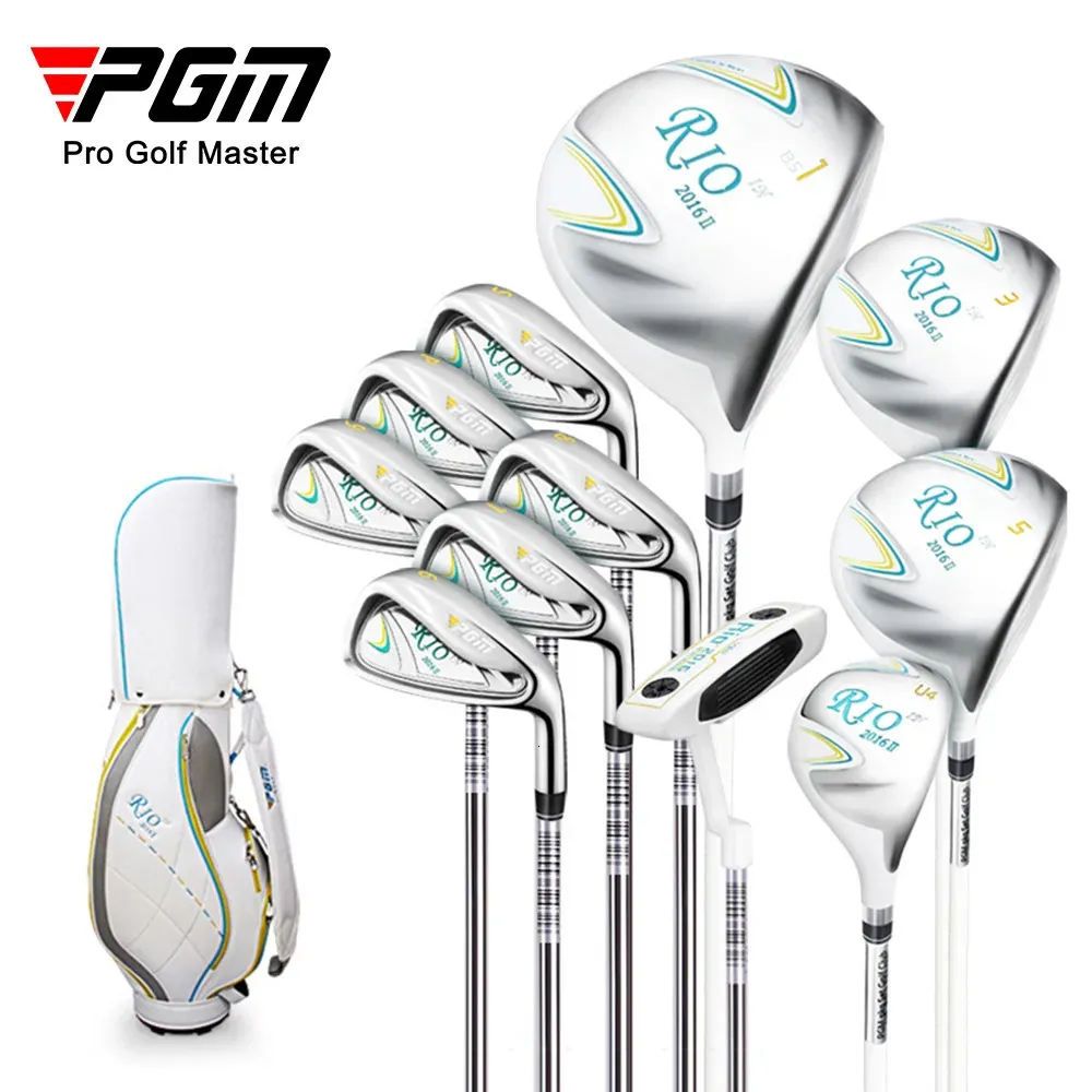 Club Heads PGM RIO Mulheres 9/11pcs Golf Club Set Carbono Aço Inoxidável Ferro Madeira Driver Iniciante Treinamento Golf Acessórios LTG014 231211