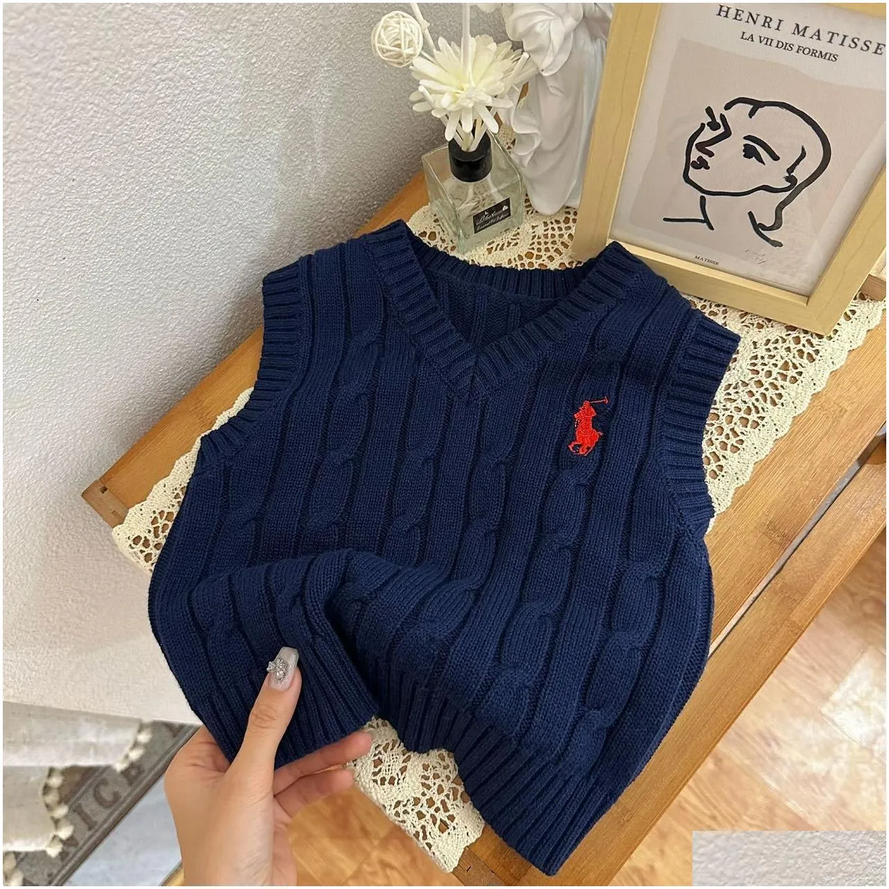 Vest Baby Boy Girl Sweater Vest Child Knitted Waistcoat Sleeveless Spring Autumn School Clothes 2-7Y Drop Delivery Baby, Kids Maternit Dhdqm