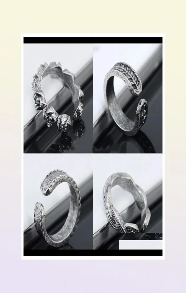 Toe Rings Rings Body Jewelry Drop Delivery 2021 Vintage Retro Antique Sier Beach Punk Elephant Moon Arrow Set Ethnic Carved Adjust4112495