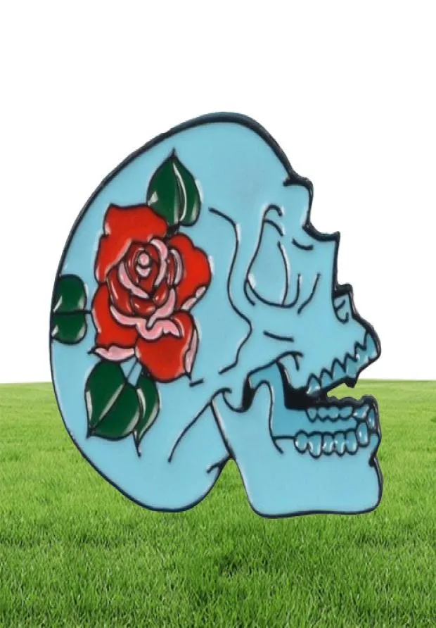 20pcsLot European Teapot Skull Cowboy Pins Badge Rose Skeleton Alloy Paint Brooches Unisex Halloween Clothing Pin Jewelry Accesso42346618