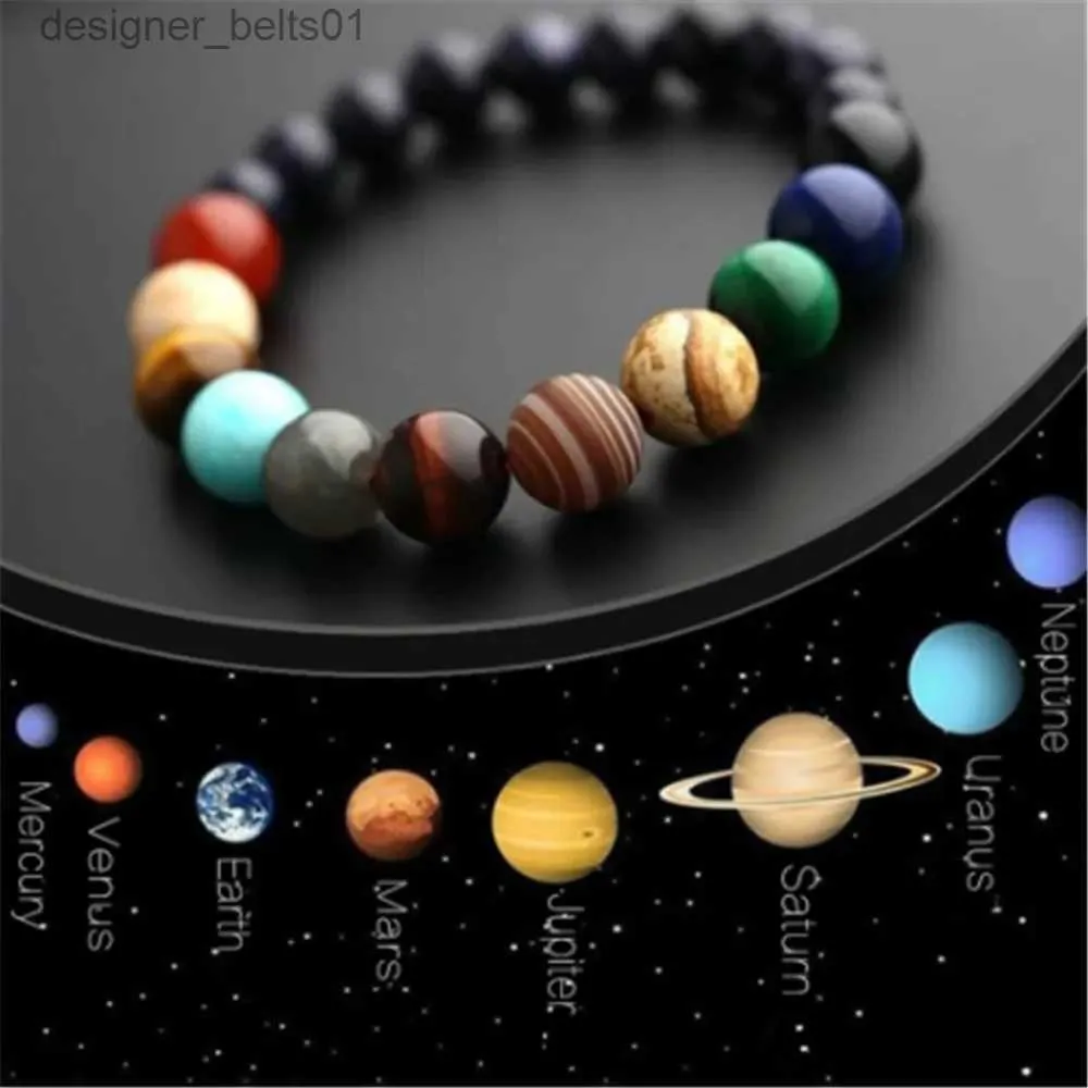 Pulseras con dijes 2023 Pulsera de cuentas de ocho planetas Hombres Universo de piedra natural Yoga Pulsera de chakra solar para mujeres Hombres Joyería Regalos Envío de gotaL231214