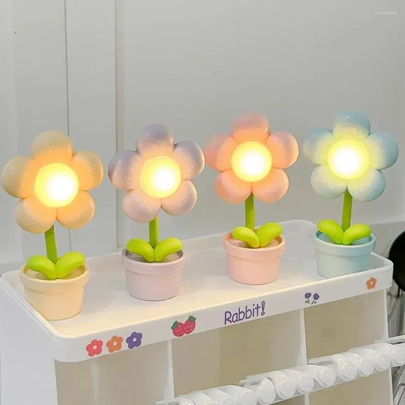 Nachtlichter, Mini-LED-Blumenlicht, niedliche kleine Tischlampe, Desktop-Ornament, Nachttisch, Schlafzimmer, Umgebung, Kinderspielzeug, Kinder-Urlaubsgeschenk